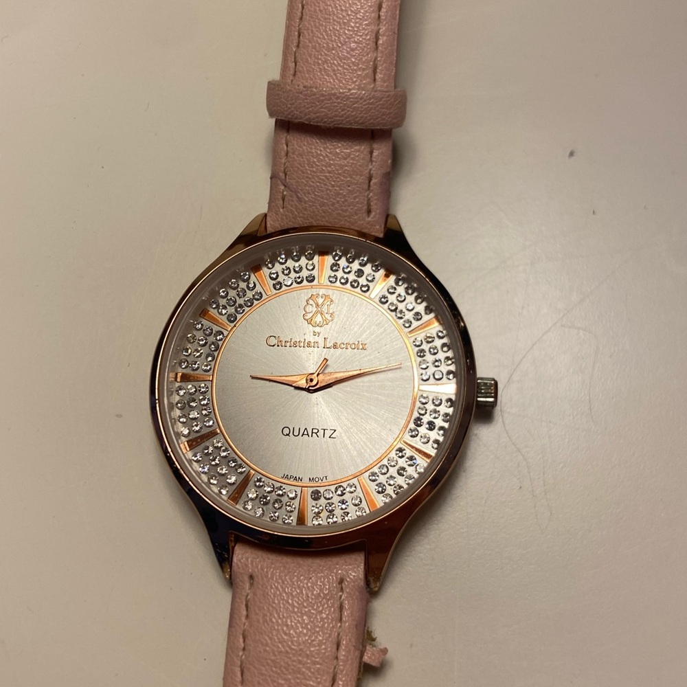 Christian Lacroix Blush Pink and Silver Watch
